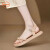 鞋柜（shoebox）达芙妮集团旗下超软夏季新款一字带拖女凉鞋厚底女士小脚凉鞋女 棕色 35