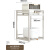 厨房抽拉置物架层高可调节烤箱微波炉一体式双层置物架桌面收纳架 500mm--米白色