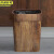 京洲实邦 12升方形复古色 复古仿木纹垃圾桶塑料带压圈无盖JZSB-9017