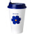 适用奶茶杯纸杯子网红克莱因蓝商用热饮一次性带盖打包咖啡杯定制logo 500ml幸运草+蓝色注塑盖500