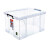 透明塑料整理箱特大号大力士直角衣服储物箱 6270透明45升 禧天龙收纳箱