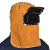 埠帝牛皮电焊帽子自动变光面罩头戴式软皮焊工防火花飞溅防烫 黄色全包式披肩面罩变光镜片