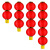 新年装饰户外连串拉丝大红灯笼可印字 12寸4连串单个直径30CM高约27CM