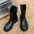 彬单 个性雨鞋PVC材质耐磨防滑纯色外出套筒 棕色 36 