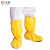 防化鞋套防硫酸耐酸碱化学品 防滑防水PVC靴套危化品车间液体防护 黄色(1双) 均码