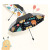 TLXT全自动太阳伞遮阳小巧便携五折伞两用晴雨伞女折叠jm 外星人派对三折伞-黑色