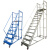 搬货取货登高梯可移动带轮子上阁楼用梯可拆卸登高平台作业梯 平台离地1.8米蓝色 安装工具/警示贴纸