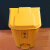 加厚黄色脚踏垃圾桶废物桶诊所医院灰色15L100L120升 15升黄色无盖