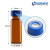 1.5ml2ml进样瓶透明液相色谱棕色进样小瓶相样品瓶盖含垫 蓝色开口盖+蓝膜白胶垫片（一字预切口） 100个