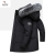 啄木鸟年冬季新款外套男士服青年韩版加厚中长款连帽保暖男 黑色 2XL
