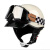 狮奥利兴西班牙HacKe653复古电动摩托车头盔男女士夏晒半盔四季3C认证 象牙白（黑带风镜面档手套冰袖面 S