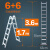 思德尔铝梯人字梯直梯铝合金双面侧梯56步直梯折叠梯梯子 银色8步人2.31直4.72米