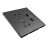simon 五孔带USB插座i6air荧光灰色钢底板超薄面板 定制
