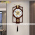 奈维斯汀 新中式钟表挂钟客厅铜实木家用时尚轻奢挂墙时钟创意黄铜鹿头 B款