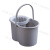 手压带塑料洗拖把桶挤清洁墩布拖布水桶桶滑轮旋转拧水甩干桶 B款-灰色