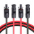 太阳能光伏电缆1.5/2.5/4/6MM2平方线太阳能光伏板连接线带双MC4 4平方红黑各10米+MC4双头