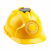 HKNA遮阳帽带风扇安全头帽可充电太阳能工地防晒神器夏季透气空调头盔 黄色第四代涡轮大风力款升级迷彩透气遮阳帽