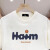 BM INS风潮牌男士短袖T恤2024春季新款字母印花宽松美式复古高端半袖体 白色 S