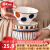 索优特 景德镇陶瓷碗盘日式饭碗餐盘水果盘微波炉可用多种款式 暖石-4.75英寸高脚碗6个