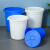 中吉万兴 塑料桶大号圆形带盖桶蓝色户外工业塑料白色圆桶 150升桶无盖（蓝色)