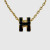 爱马仕（HERMES）项链女mini Pop经典H吊坠镀金色项链 链长约40cm 吊坠0.7x0.9cm H147992F-03黑色