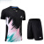 新款羽毛球服男女装套装儿童速干运动服队服大赛训练服短袖 女套装黑+黑裤 XS