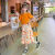 迪士尼女童套装夏装两件套2024新款韩版套裙中大童小女孩碎花半身裙儿童 图片色 140尺码(建议身高130-140)