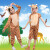 以舟儿童表演服猴子动物演出服装衣服小造型老虎狮子大象长颈鹿棕熊狐 子长袖(无脚套) 100cm