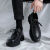 流贝夏季皮鞋男鞋防水防滑透气黑色小皮鞋新款男士商务正装休闲鞋子男 599黑色 39