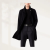 阿玛尼（GIORGIO ARMANI）23新款男装精美黑色双层羊绒布双排扣长款大衣 56