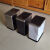 长方形不锈钢摇盖式垃圾桶厨房家用窄缝收纳桶卫生间卧室垃圾筒 长方形摇盖黑白根