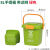 垃圾分类垃圾桶厨房手提桶圆桶10L带盖带提手大号厨余餐厨绿 8L手提储物桶绿色带漏网