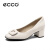 爱步（ECCO）女鞋 春款粗跟方头小皮鞋 通勤乐福鞋型塑高跟单鞋290673 白色 40