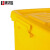 集华世 医疗垃圾箱医院加厚黄色废物周转箱收纳盒器械专用桶【80L带轮】JHS-0412