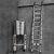 加厚铝合金伸缩梯子升降工程梯便携多功能直梯带钩折叠楼梯 P铝合金加厚伸缩梯【送靠件】加固款【直梯2.7米