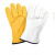 恒百思软羊皮老保电焊手套二保焊隔热防护手套搬运工作防护 黄色加棉 两双