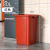 商用无盖大垃圾桶30升40大号户外方形桶大容量厨房超大卫生桶 80L红色正方形无盖垃圾桶 送垃