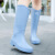 东部工品日系雨鞋女款时尚外穿套鞋轻便防水胶鞋工作防滑成人高筒雨靴 蓝色 39 