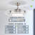 领王隐形风扇灯吊扇灯客厅餐厅卧室家用简约现代大风力带电扇一体吊灯 银色42寸-变频6档-变光-小爱