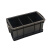加厚长方形塑料收纳箱带盖五金零件盒小号黑色工具箱不是防净电箱 黑色+专用三格箱 收纳零件盒