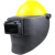电焊面罩高空作业面罩配安全帽式面具焊工帽防烤脸部轻便头戴面罩 高空面罩+ABS黄色安全帽