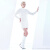 白领（WHITE COLLAR）白色羊毛绞花二翻领长袖针织连衣裙 woo20-302 白色;160/M