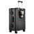 掌金者高颜值铝框行李箱结实耐用可坐人旅行箱加厚大容量密码箱 高级黑 20英寸