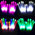 LED发光手套表演 手影舞荧光手套 抖音酒吧蹦迪神器EDM电音节装备 蓝色 双面发光一双