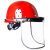 定制杰安莱透明切割防护安全帽电焊面罩防冲击耐高温面屏防飞溅防护罩 透明铝箔隔热面屏