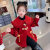 迪士尼（Disney）女童拜年服呢大衣季新款儿童洋气外穿新年喜庆宝宝棉衣红色外套 王子的新衣毛领年服外套大红 90
