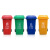 分类垃圾桶户外塑料环卫加厚小区带盖120L室外厨余拉圾筒240L大号 120L加厚桶+轮+盖（红色）有害垃圾