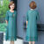 LGXP意大利品牌女装中年妈妈夏季新款连衣裙洋气大码中老年夏装雪纺过 A87蓝色 XL