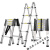 加厚铝合金多功能伸缩梯工程人字折叠梯升降楼梯便携梯子定制 德标/直梯4.7米-30步距