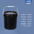 黑色大口桶工业级水桶塑料桶密封桶油漆桶油墨桶胶桶桶小桶大桶机油桶带盖带提手黑色避光桶 10L-黑色